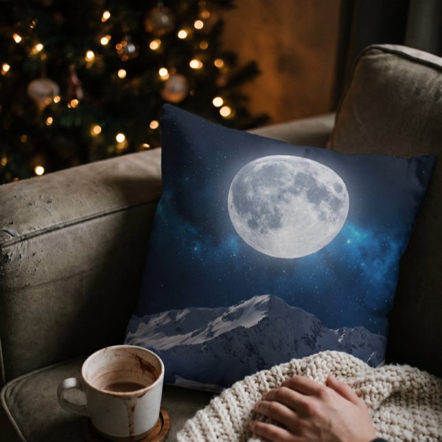 Starry Winter Night Landscape Cushion (Creator Uploaded)