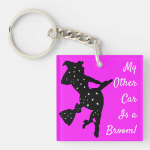 Starry Witch My Other Car is a Broom Key Ring