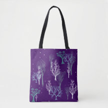 Starry Woods Tote Deep Purple
