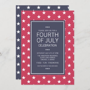 Stars 4th of July Independence Day Party Card