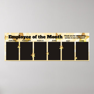 stars 4X6 photos board employee of the month Poster