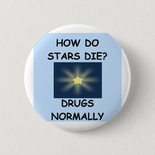 stars 6 cm round badge
