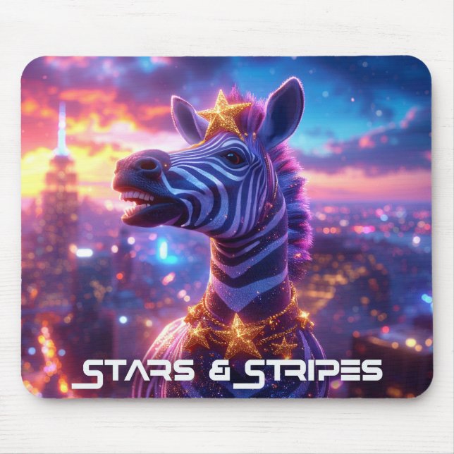 Stars Aad Stripes with ZEBRA ZANZIBAR Mouse Pad (Front)