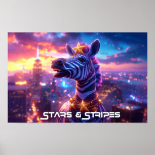 Stars Aad Stripes with ZEBRA ZANZIBAR Poster