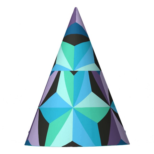Stars Abstract Geometric Patchwork Party Hat (Front)