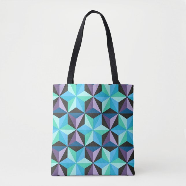 Stars Abstract Geometric Patchwork Tote Bag (Front)
