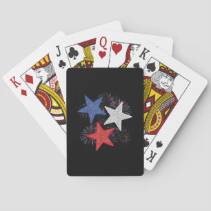 Stars American Flag Fireworks 4th Of July Independ Playing Cards