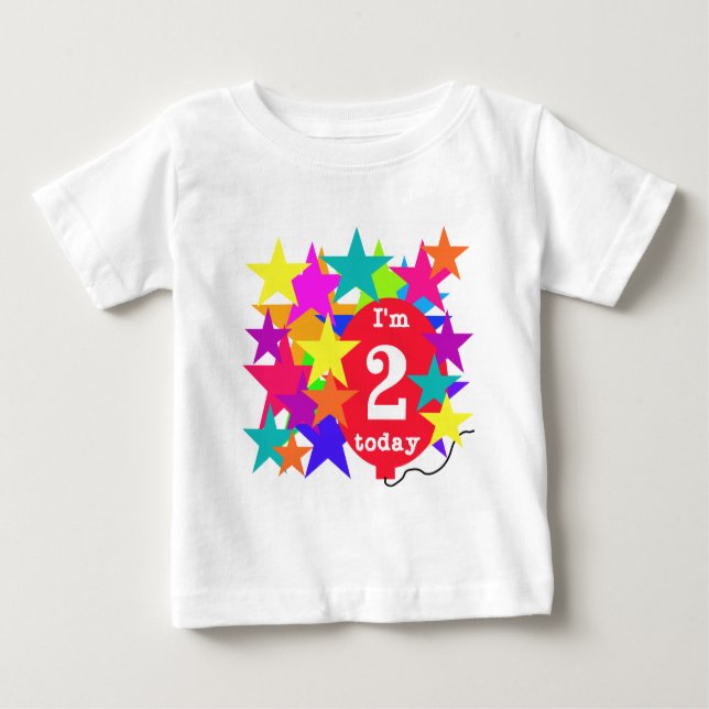 Stars and Balloon 2nd Birthday T-shirts and Gifts (Front)