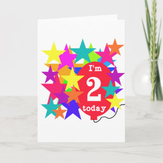 Stars and Balloon 2nd Birthday T-shirts and Gifts Card