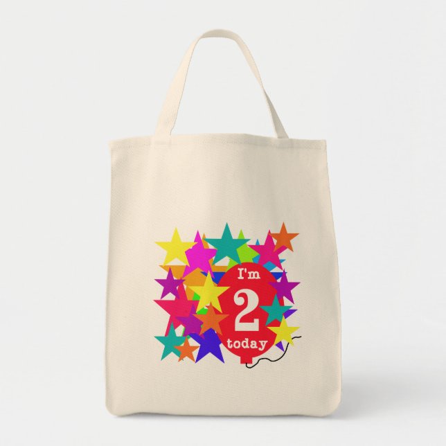 Stars and Balloon 2nd Birthday T-shirts and Gifts Tote Bag (Front)