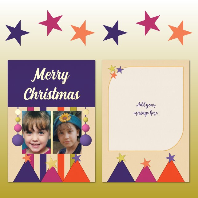 Stars and baubles merry christmas photos purple (Creator Uploaded)