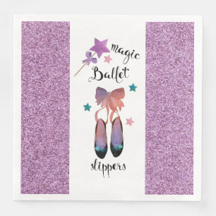 Stars and Bows and Magic Ballet Slippers Napkin