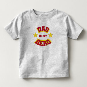 Stars and Bright Text Dad is My Hero Kids Shirt