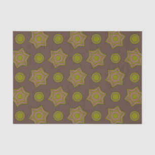 Stars and circles in brown and green tissue paper