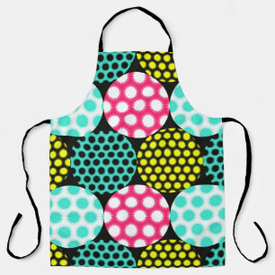 Stars and circles, multicolor pop pattern. apron
