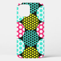 Stars and circles, multicolor pop pattern.