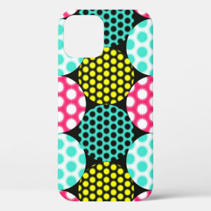 Stars and circles, multicolor pop pattern. iPhone 12 case