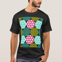 Stars and circles, multicolor pop pattern.