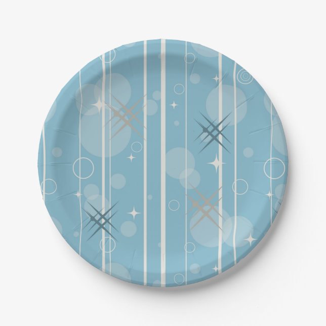 Stars and circles shapes paper plate (Front)