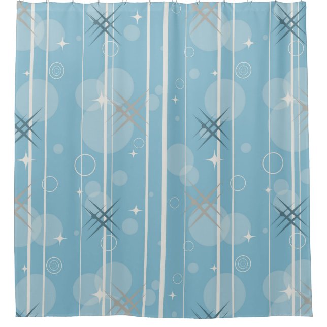 Stars and circles shapes shower curtain (Front)