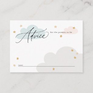 Stars and Clouds Colourful Baby Shower Advice Enclosure Card