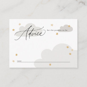 Stars and Clouds Grey Baby Shower Advice Enclosure Card