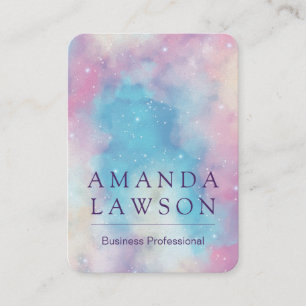 Stars and Colourful Clouds Background Appointment Card