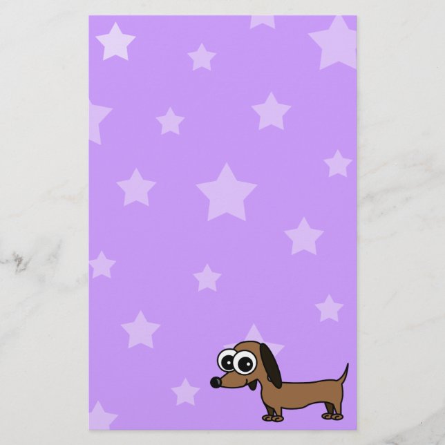 Stars and Dachshund Stationery (Front)
