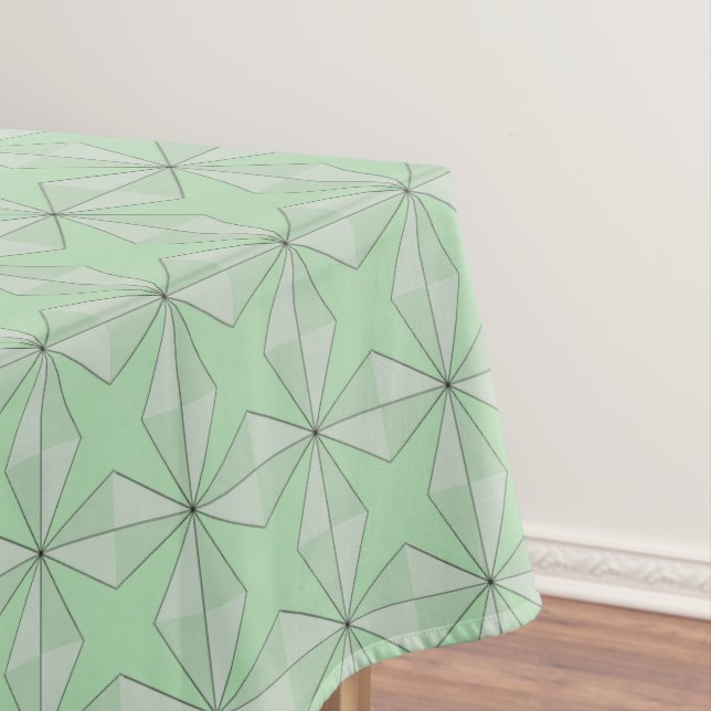 Stars and Diamonds Green Tablecloth (In Situ)