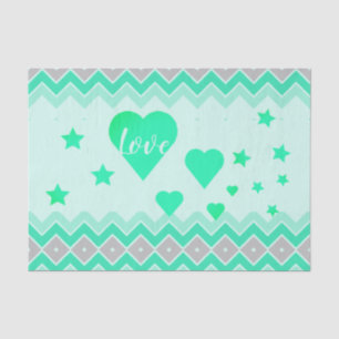 Stars And Heart Patterned Tissue Paper