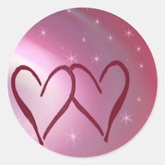 Stars and hearts classic round sticker