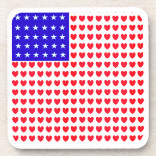 Stars and Hearts Flag Coaster