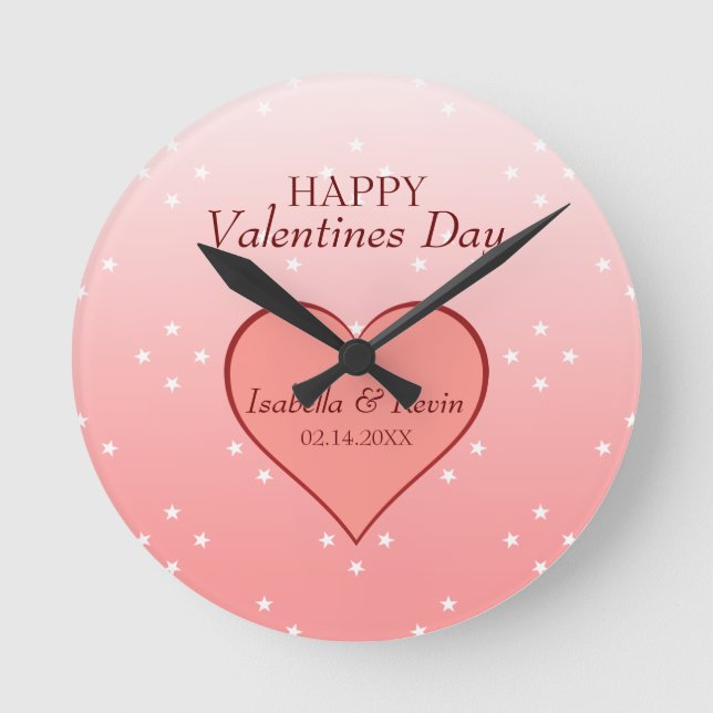 Stars And Hearts Round Clock (Front)