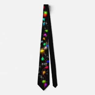 Stars  and lighting garlands New Year 2027 Tie
