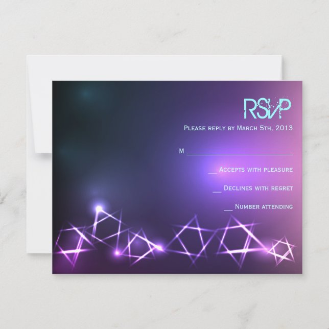 STARS and LIGHTS Bar Bat Mitzvah Reply Card (Front)