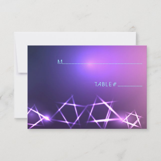 STARS and LIGHTS Bat Mitzvah Escort Seating Card (Front)