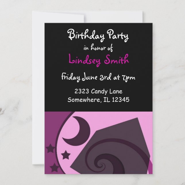 Stars and Moon Birthday Invitation (Front)