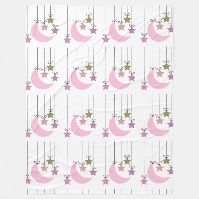 Stars and Moon Fleece Blanket (Front)