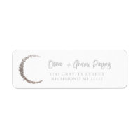 Stars and Moon Hand Lettered Script Address Label