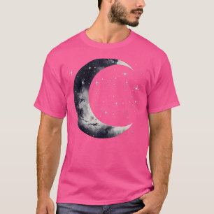 Stars And Moon Night Sky Galaxy Aesthetic Graphic T-Shirt