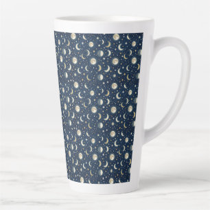 Stars and Moon Pattern Latte Mug