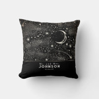 Stars and Moon Starry Night Celestial Black