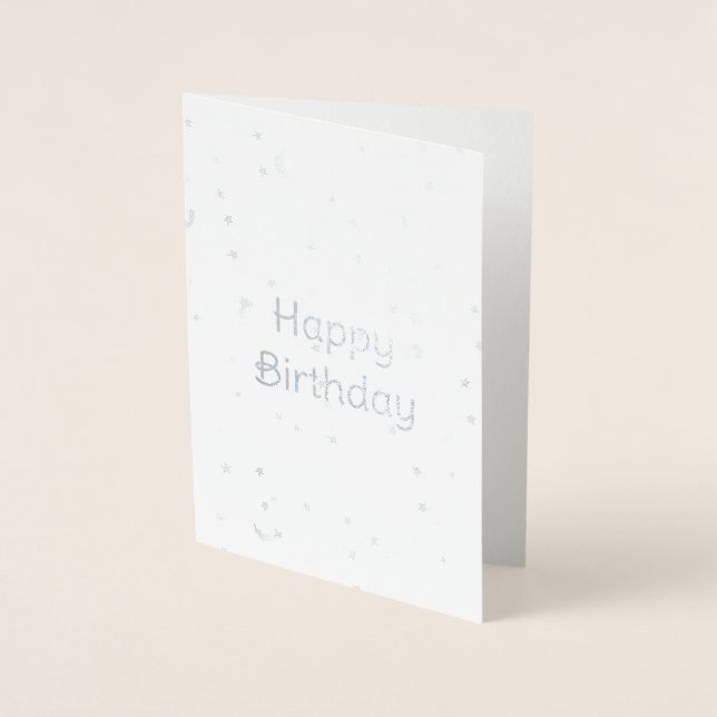 Stars and Moons Foil Birthday Card (Front)