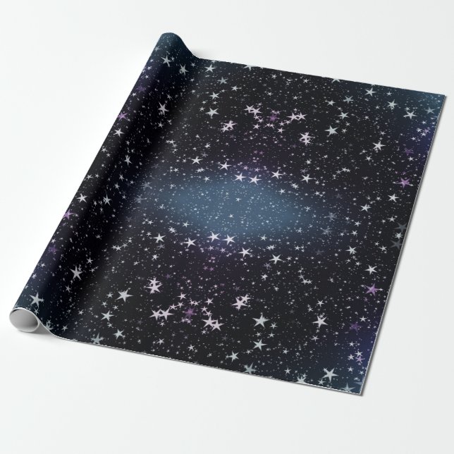 Stars and More Stars in the Sky Wrapping Paper (Unrolled)