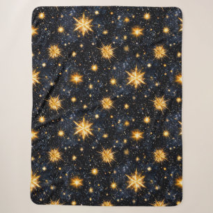 Stars and night sky sherpa blanket