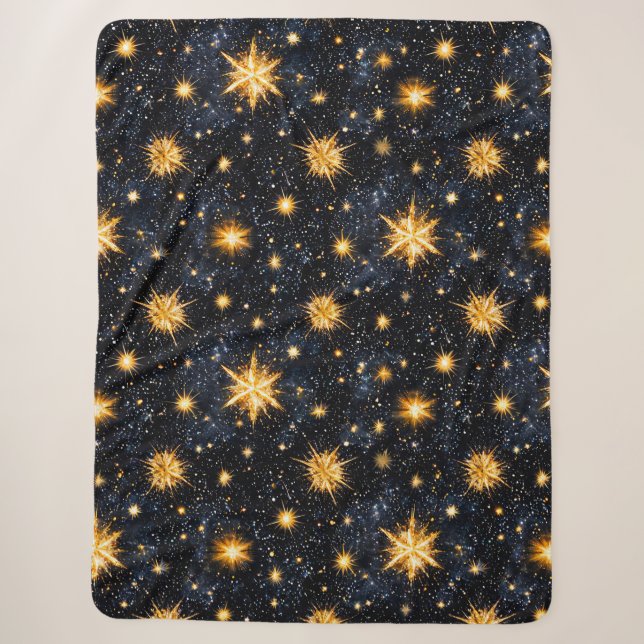 Stars and night sky sherpa blanket (Front)