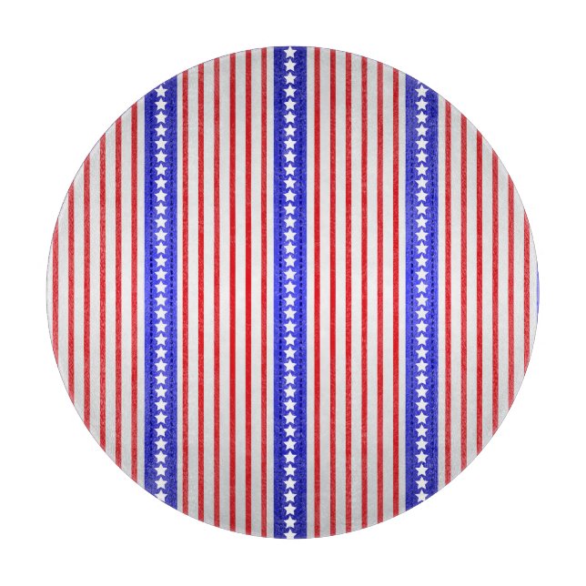 Stars and Pinstripes Cutting Board (Front)