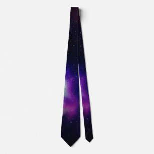 Stars and Purple Nebula Space Starfield Astro Tie