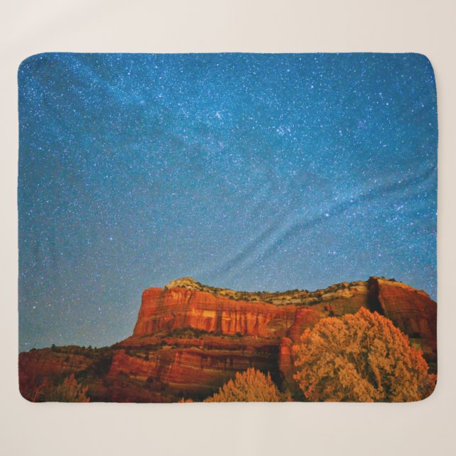 Stars and Red Rock Sherpa Blanket (Front (Horizontal))