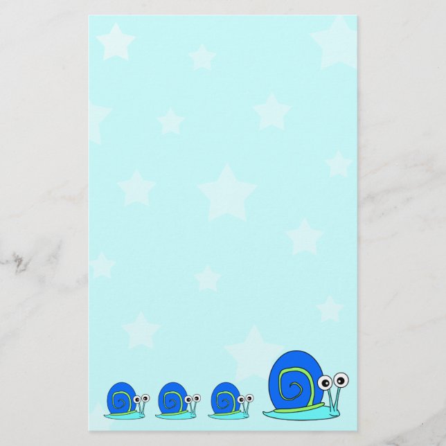 Stars and Snail Stationery (Front)